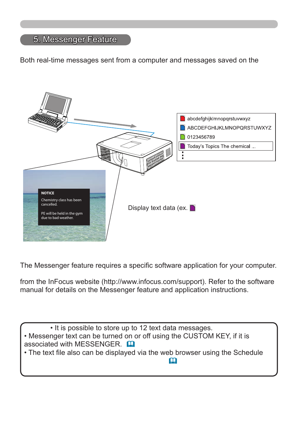 Messenger feature | InFocus IN5122 User Manual | Page 73 / 89
