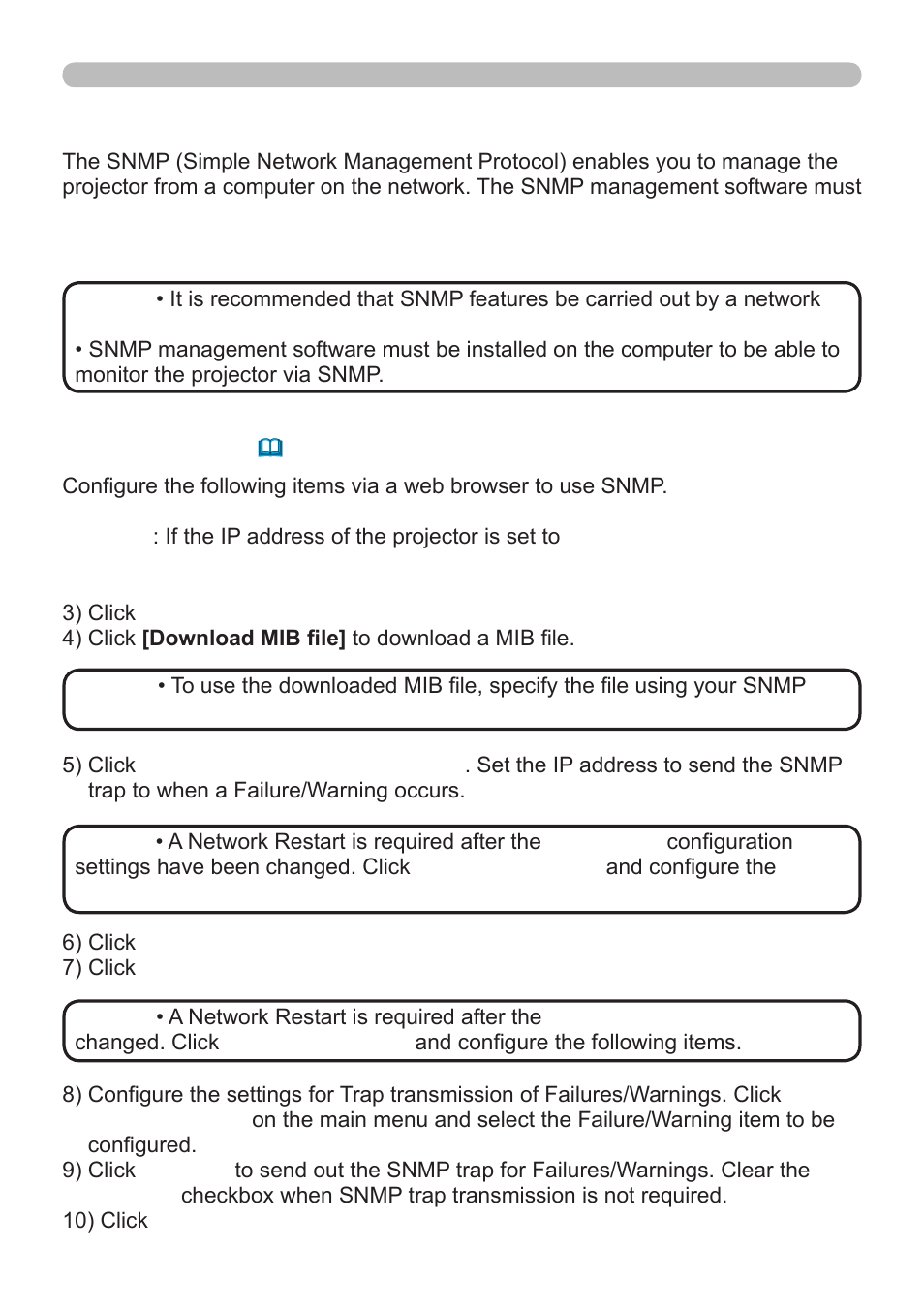 2 projector management using snmp | InFocus IN5122 User Manual | Page 81 / 89
