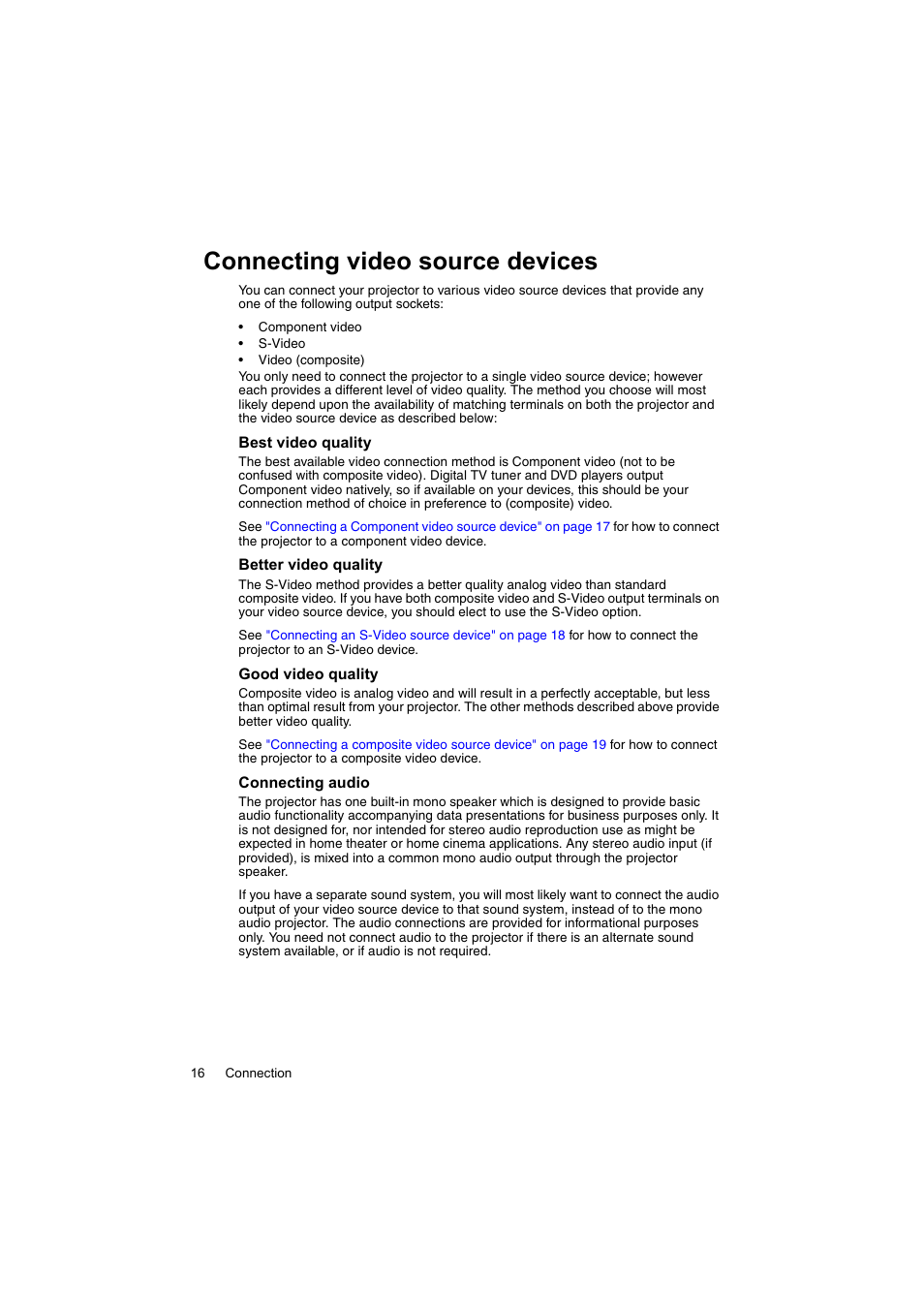 Connecting video source devices | InFocus IN100 User Manual | Page 16 / 55