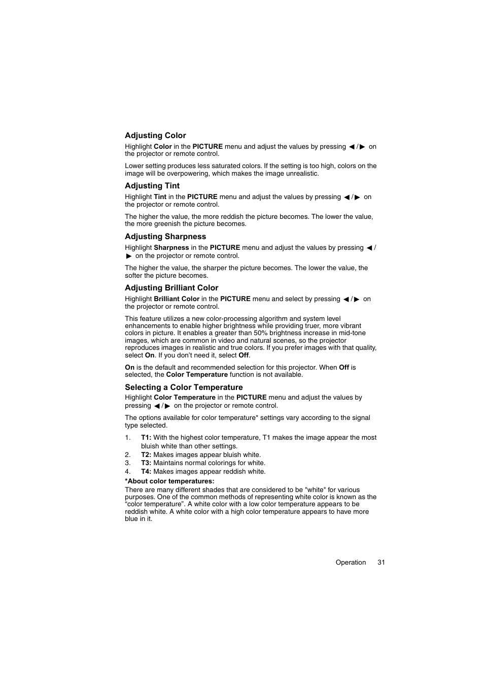 InFocus IN100 User Manual | Page 31 / 55