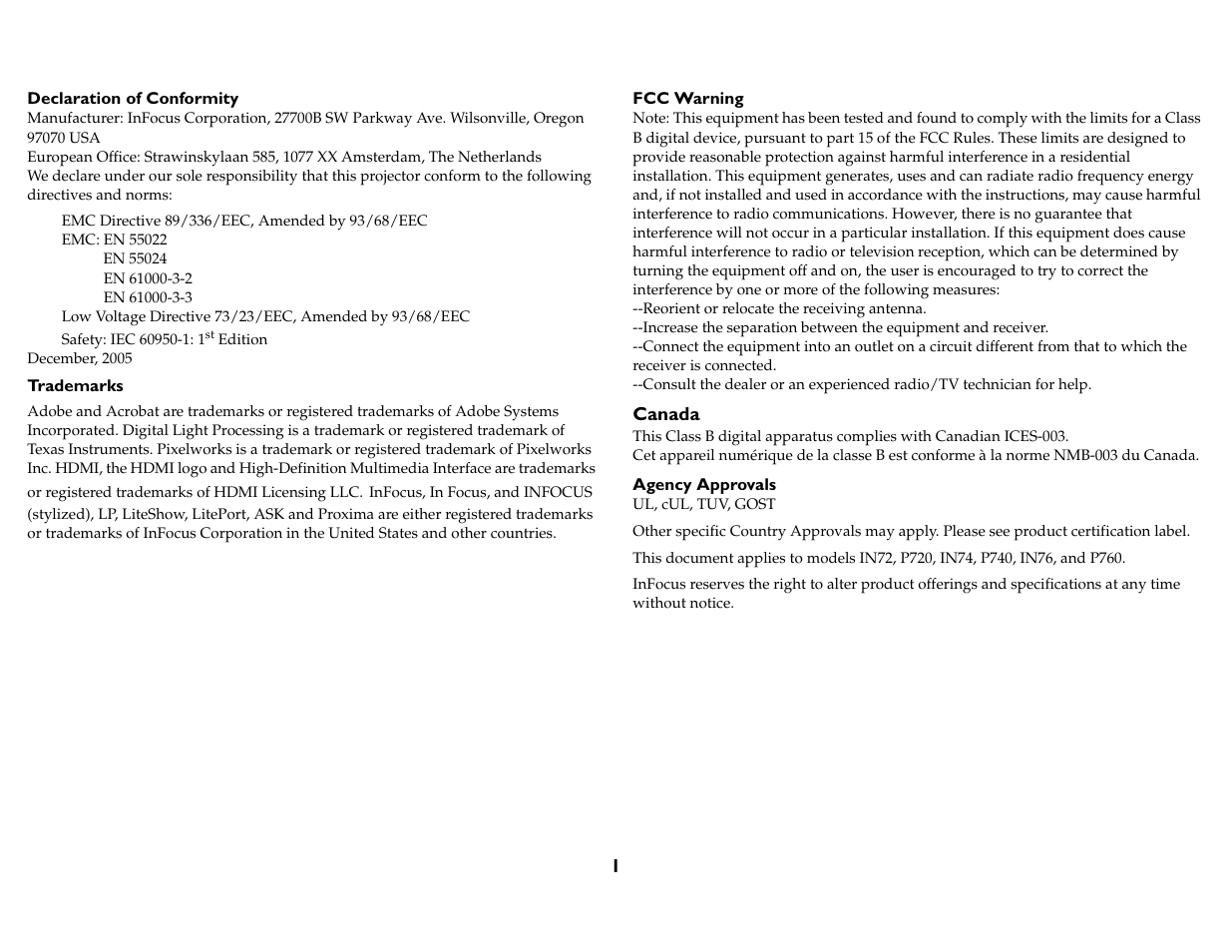 InFocus IN76 User Manual | Page 10 / 54