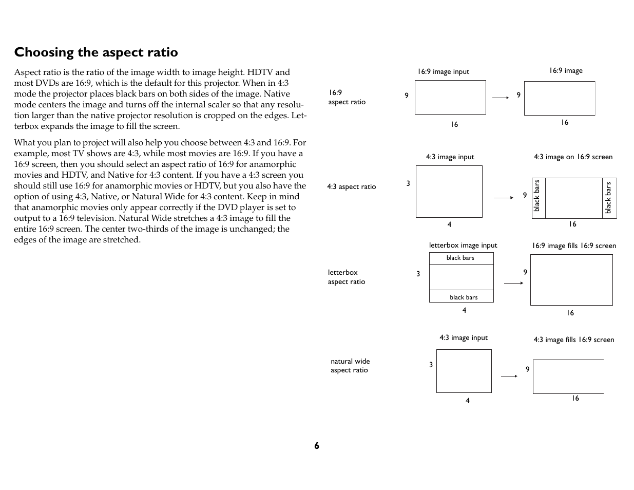 Choosing the aspect ratio | InFocus IN76 User Manual | Page 15 / 54