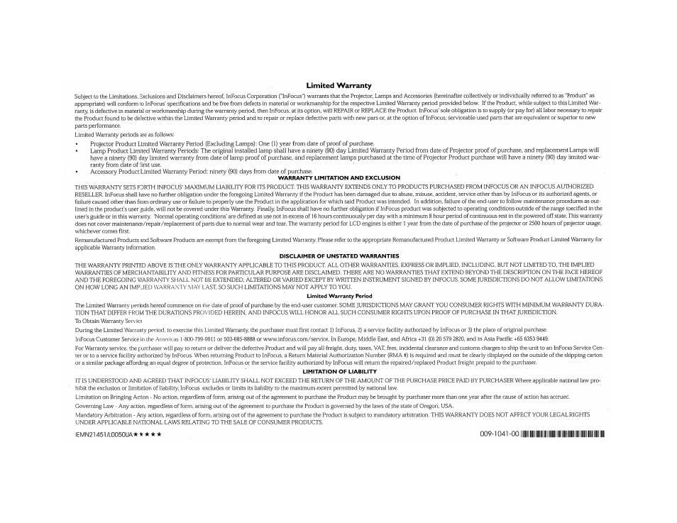 InFocus IN76 User Manual | Page 52 / 54