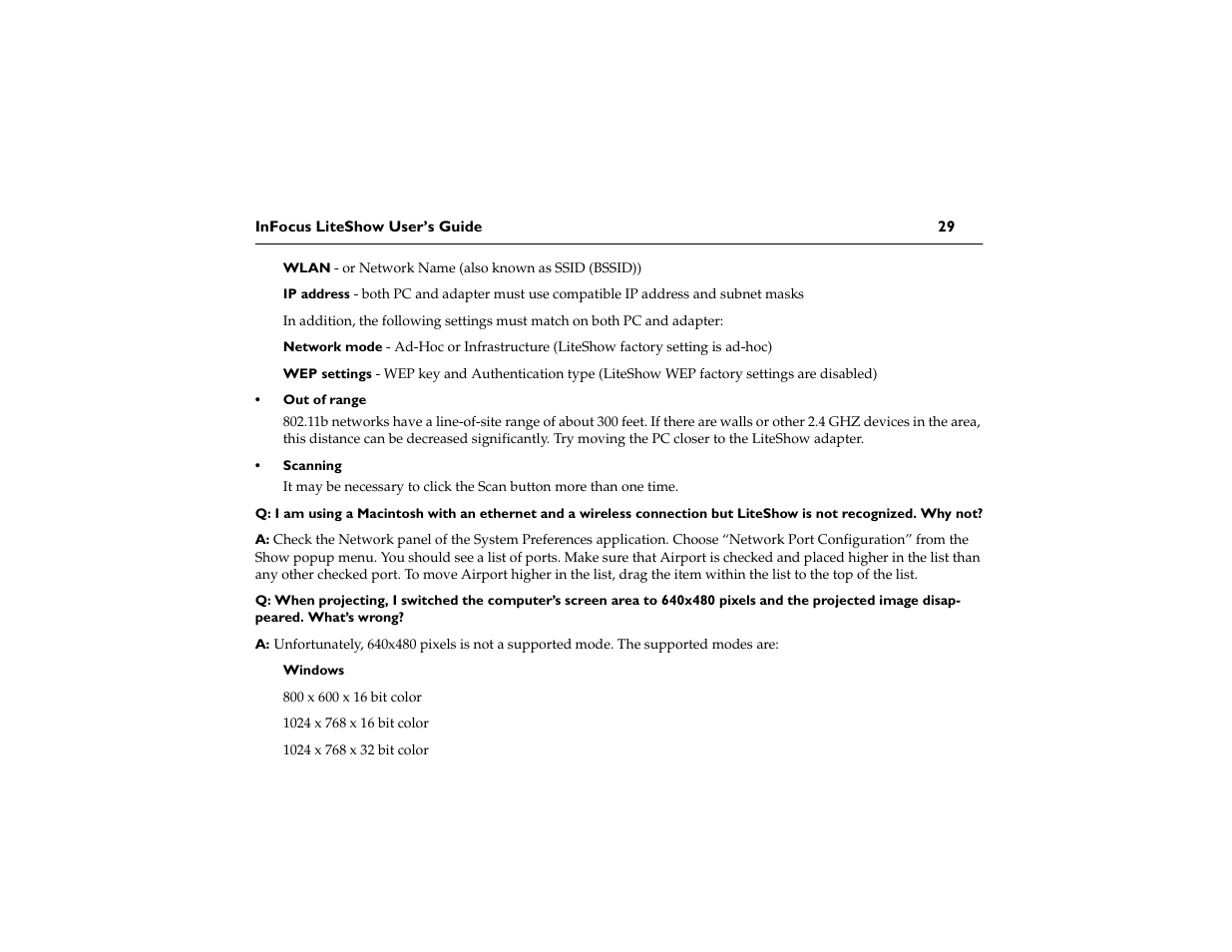 InFocus LiteShow network adapter User Manual | Page 34 / 52