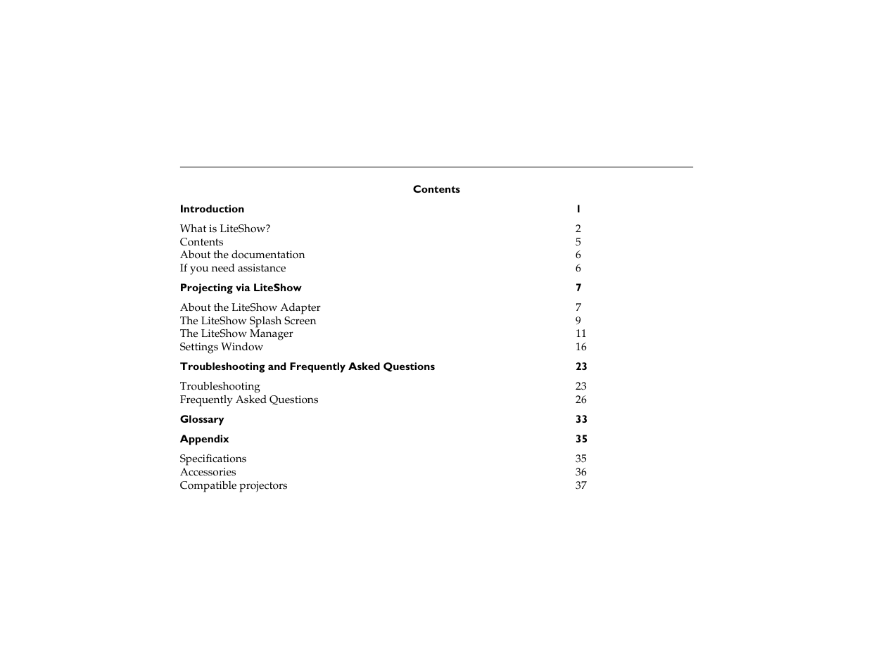 InFocus LiteShow network adapter User Manual | Page 4 / 52