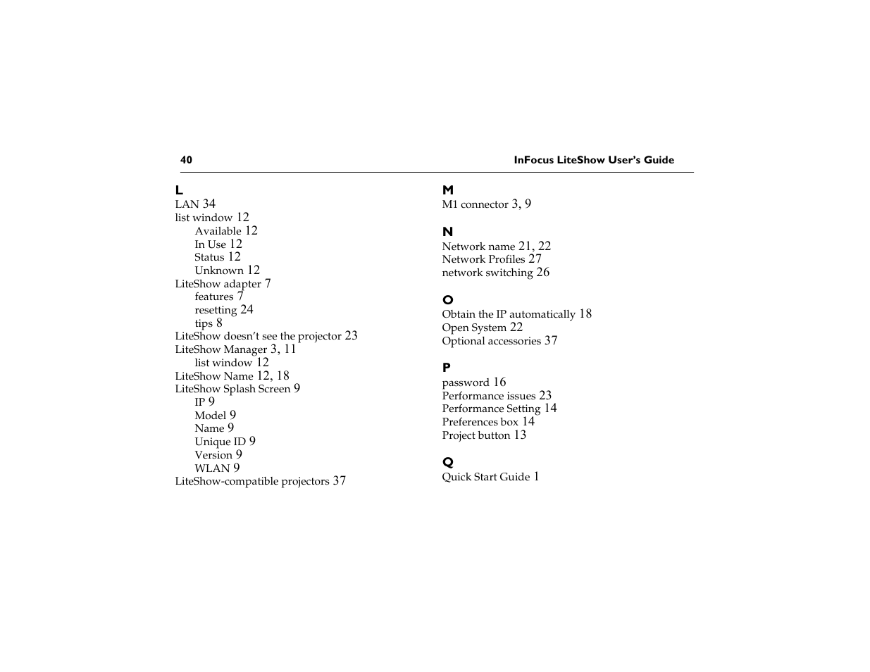 InFocus LiteShow network adapter User Manual | Page 45 / 52