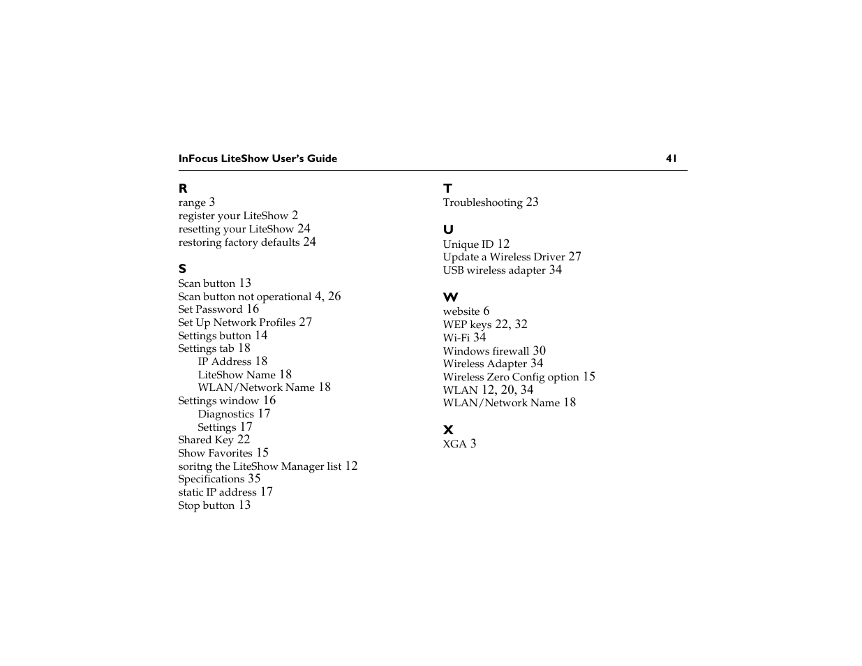 InFocus LiteShow network adapter User Manual | Page 46 / 52