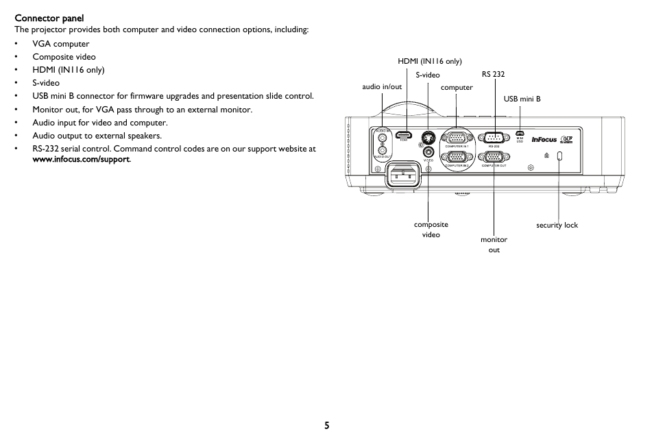 InFocus IN116 User Manual | Page 6 / 35