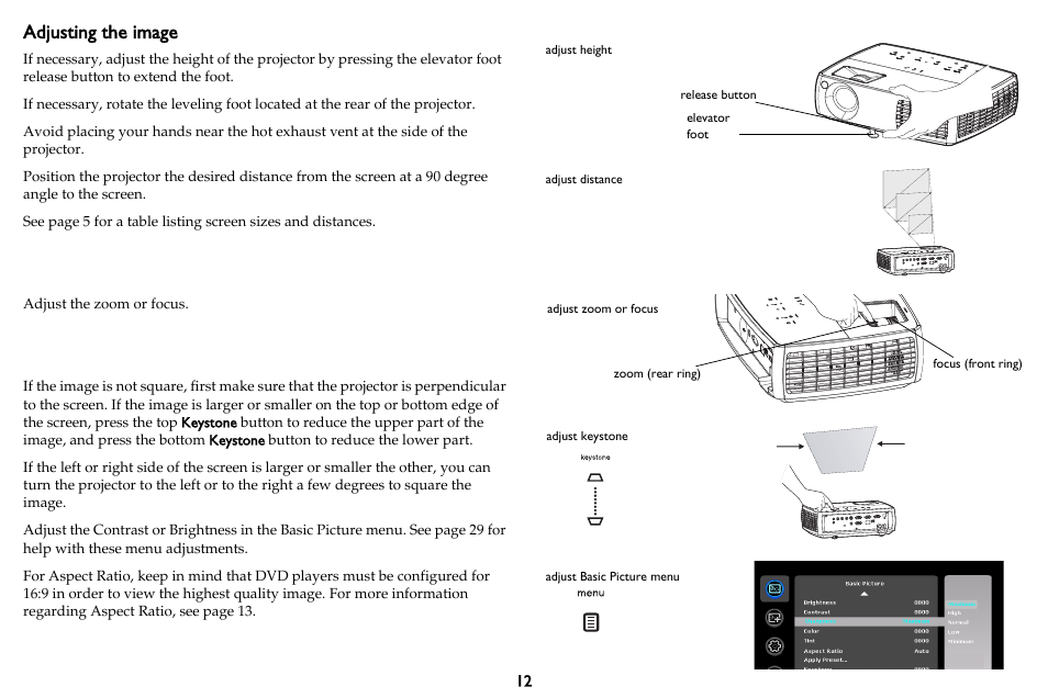Adjusting the image | InFocus IN3102 User Manual | Page 13 / 39