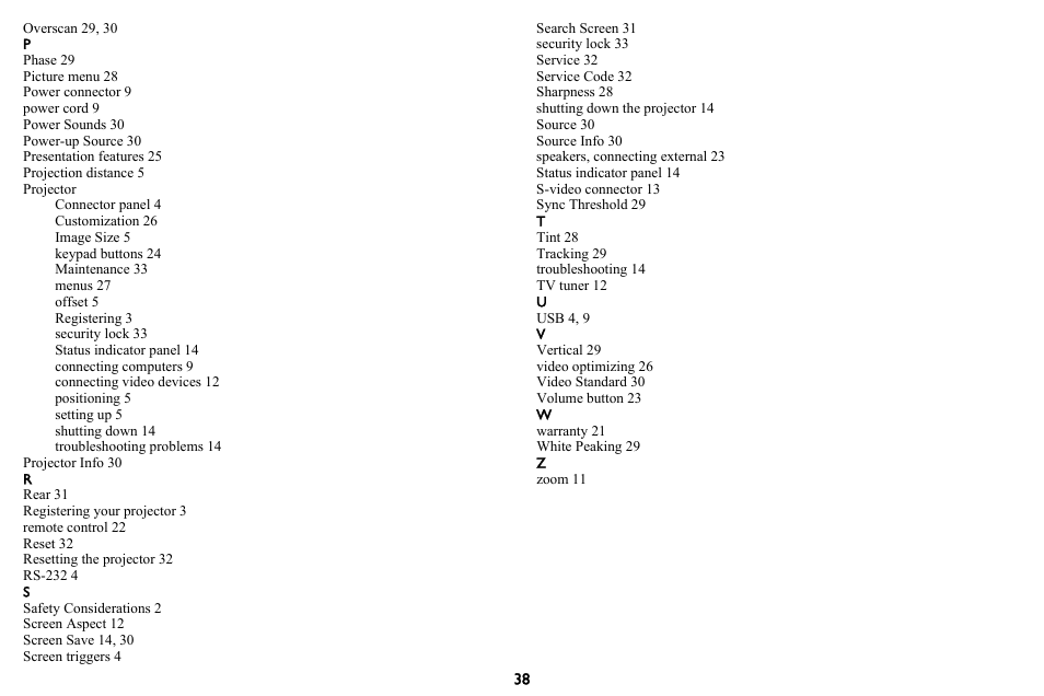 InFocus IN3102 User Manual | Page 39 / 39