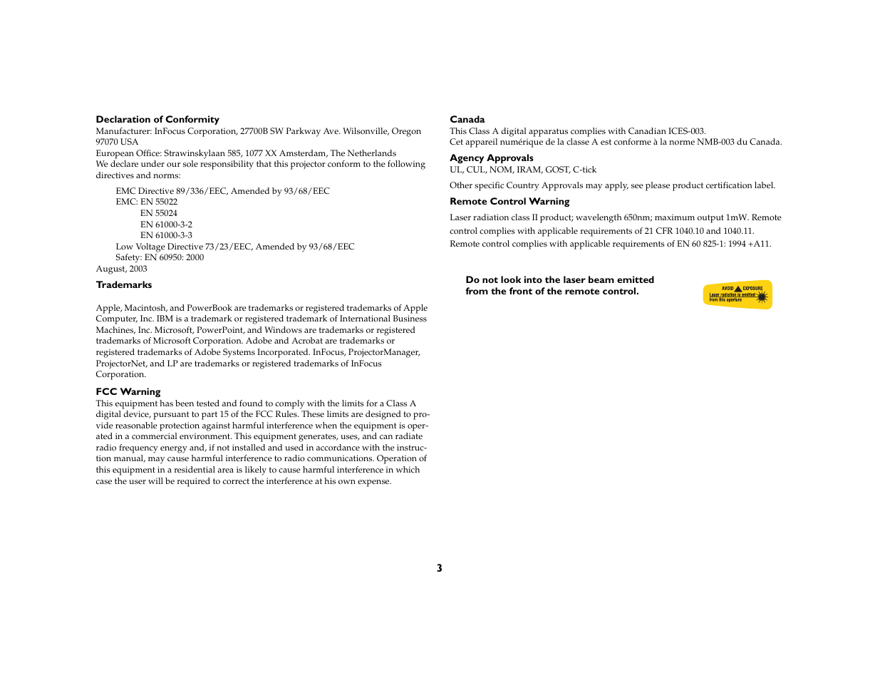 InFocus DP8400x User Manual | Page 4 / 61