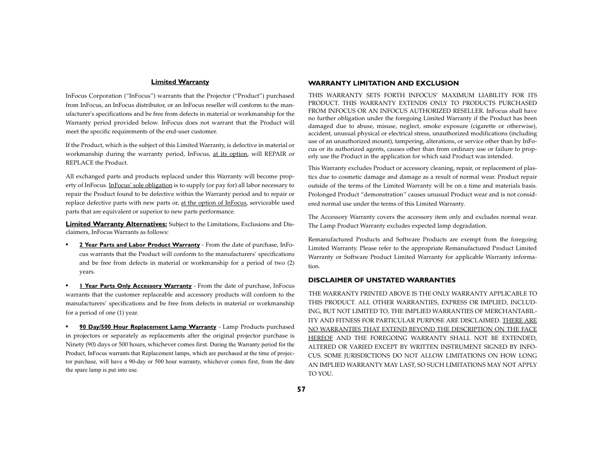 InFocus DP8400x User Manual | Page 58 / 61