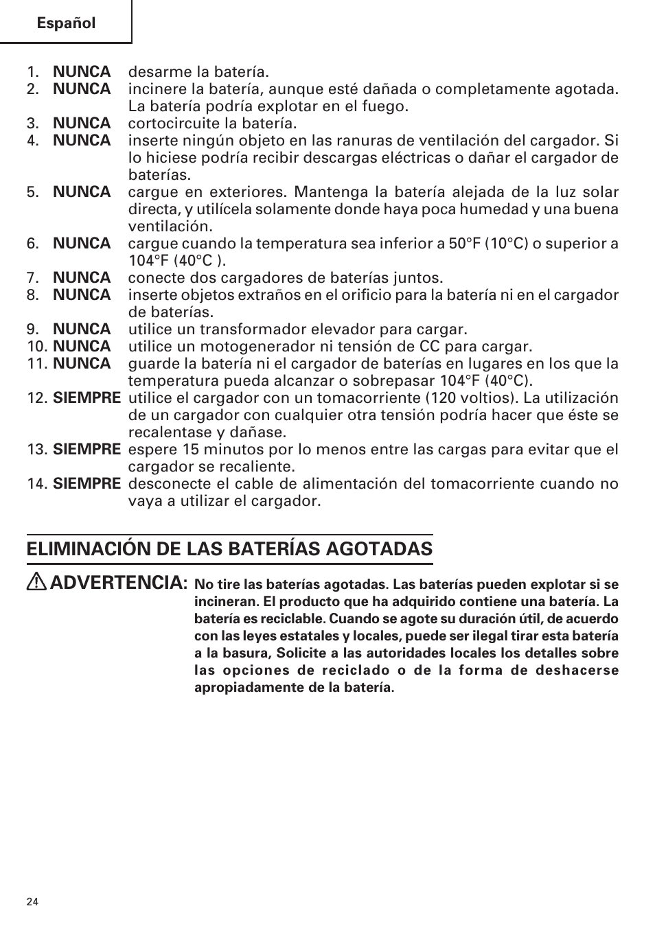 Eliminación de las baterías agotadas advertencia | InFocus UC 18SD User Manual | Page 24 / 32