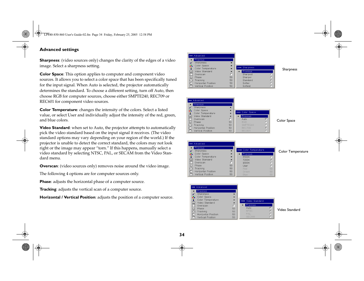 InFocus INTEGRATION LP840 User Manual | Page 36 / 60