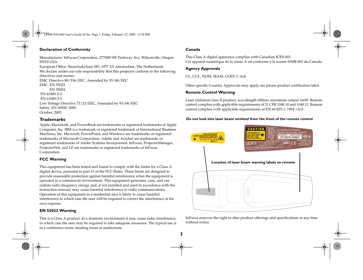 InFocus INTEGRATION LP840 User Manual | Page 4 / 60