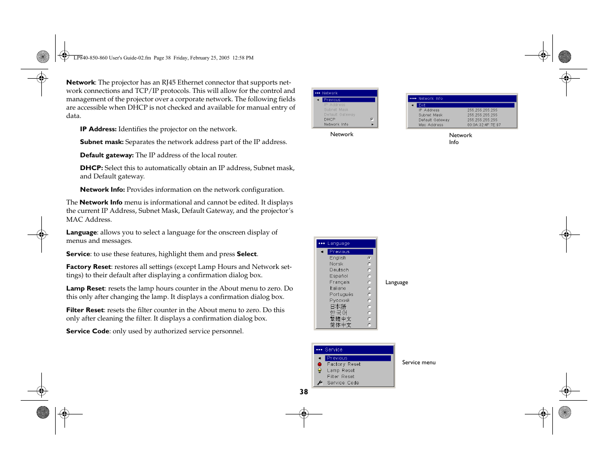 InFocus INTEGRATION LP840 User Manual | Page 40 / 60