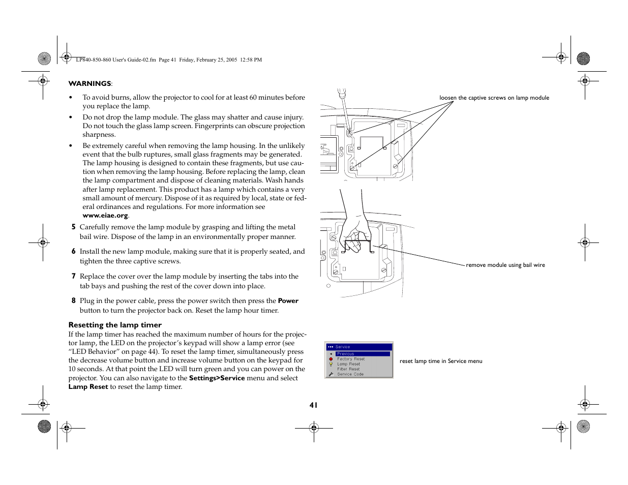 InFocus INTEGRATION LP840 User Manual | Page 43 / 60