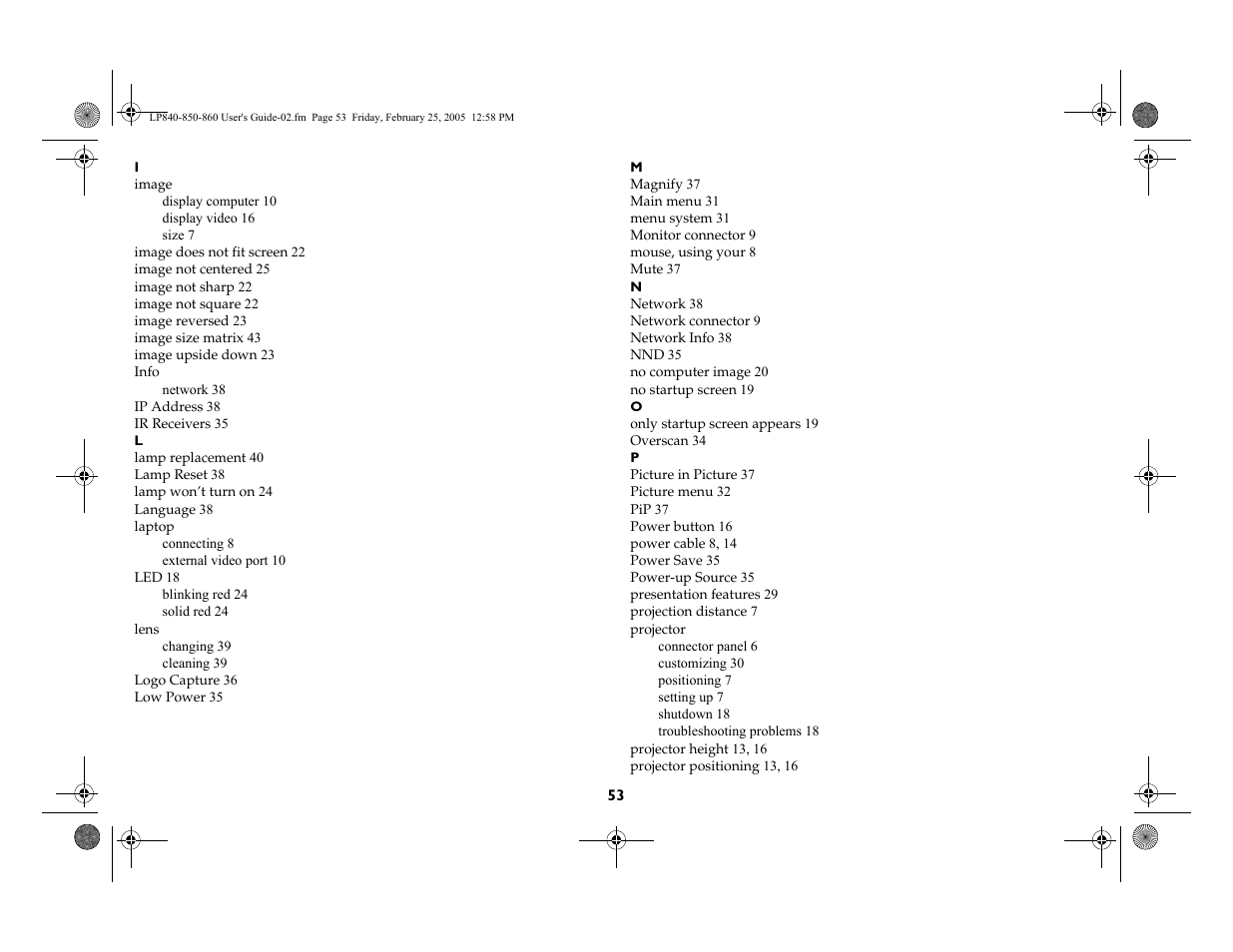 InFocus INTEGRATION LP840 User Manual | Page 55 / 60