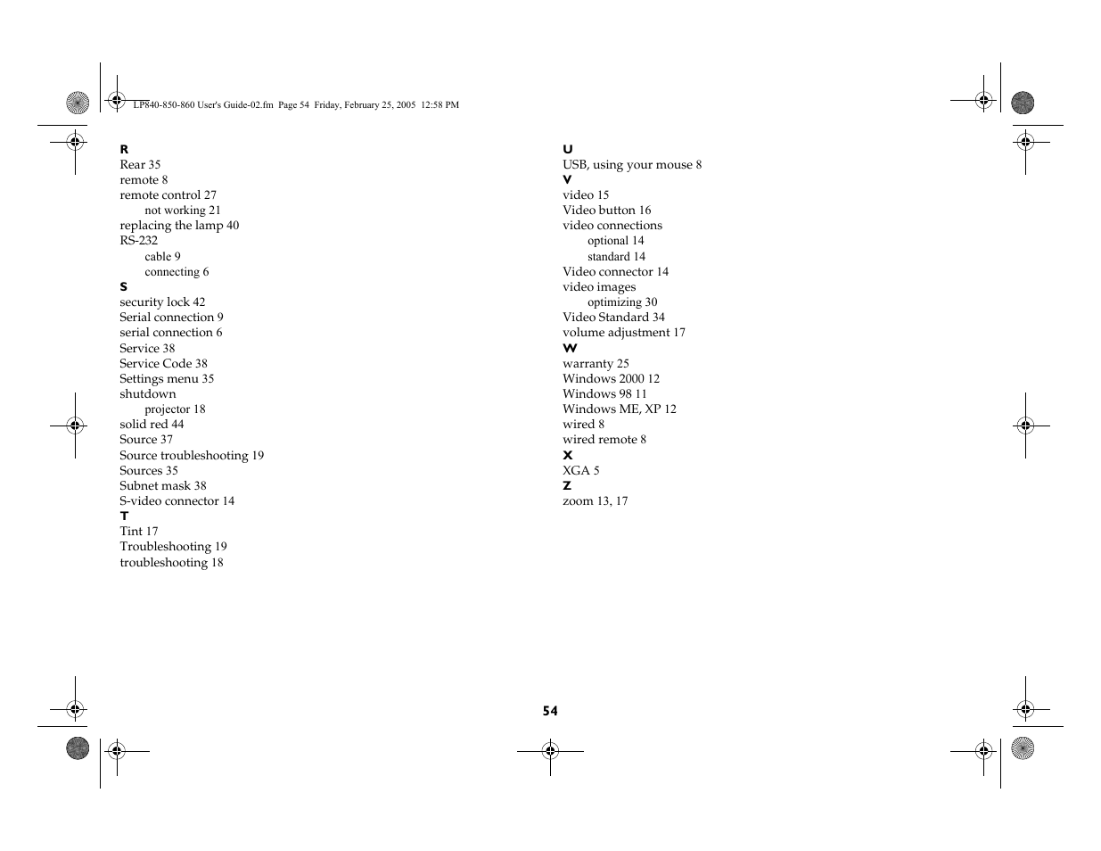 InFocus INTEGRATION LP840 User Manual | Page 56 / 60