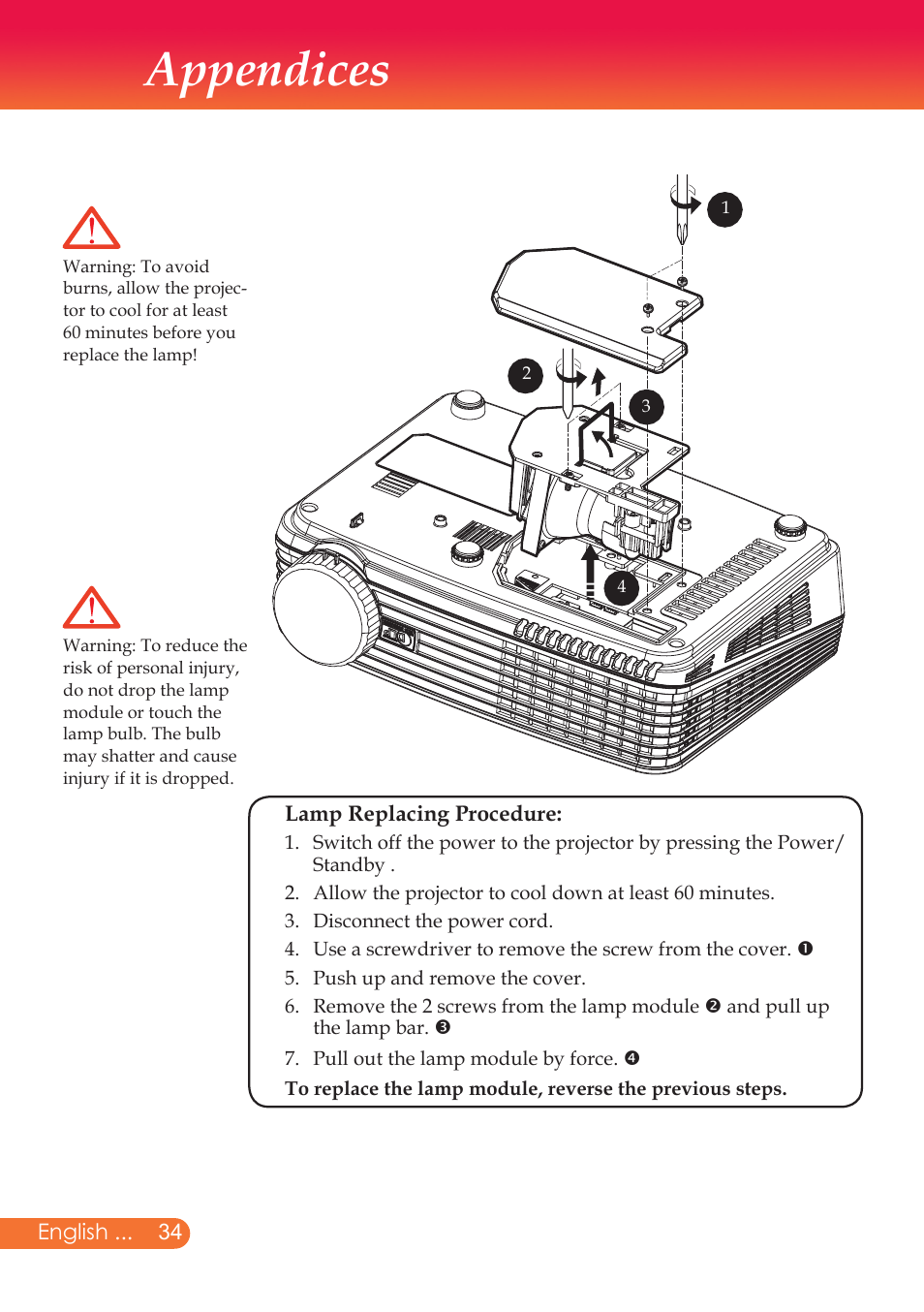 Appendices | InFocus X9 User Manual | Page 35 / 37