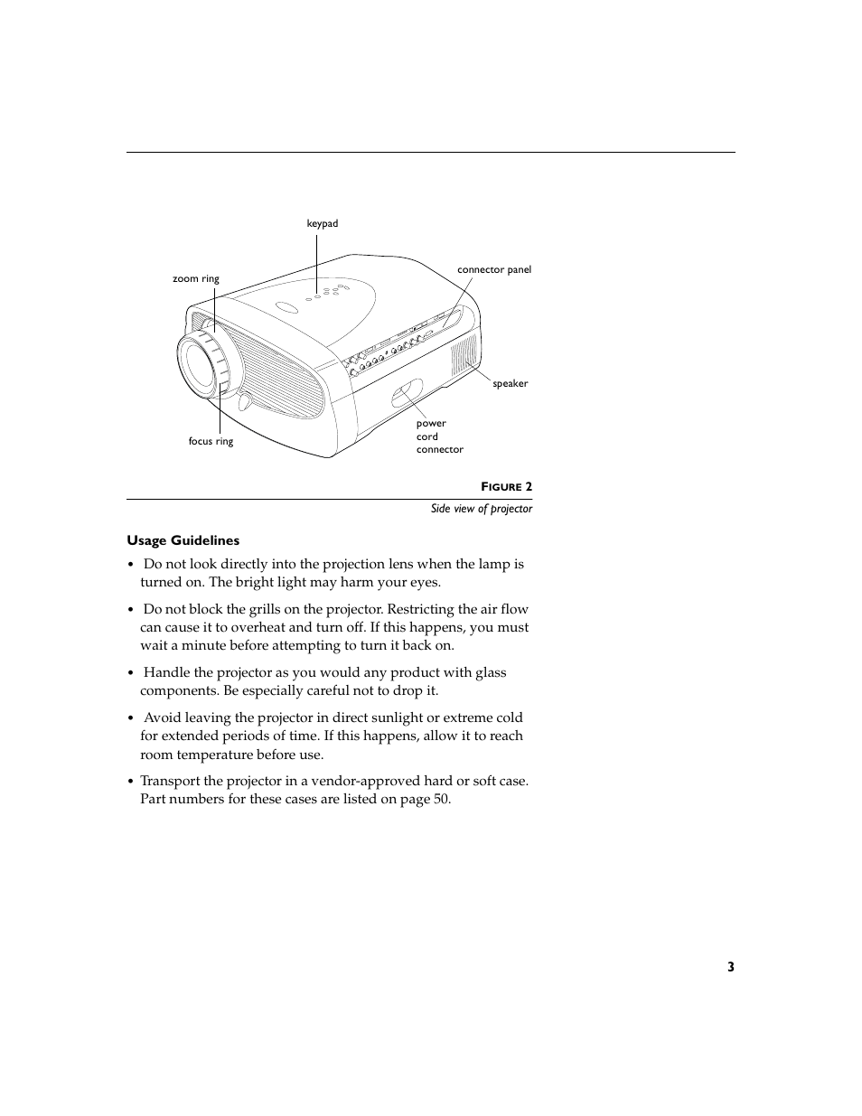 Heading2 - usage guidelines, Usage guidelines | InFocus XGA multimedia projector LP930 User Manual | Page 12 / 77