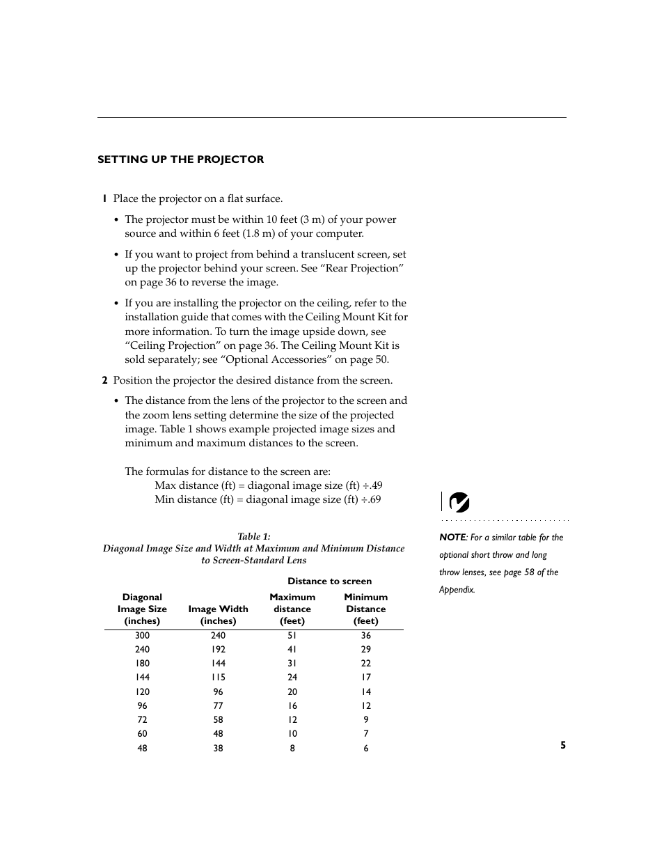 Heading1 - setting up the projector, Setting up the projector | InFocus XGA multimedia projector LP930 User Manual | Page 14 / 77