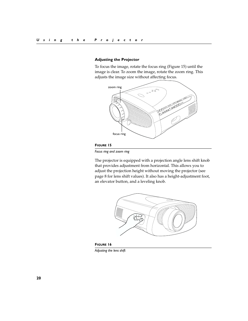 Heading2 - adjusting the projector, Adjusting the projector | InFocus XGA multimedia projector LP930 User Manual | Page 29 / 77