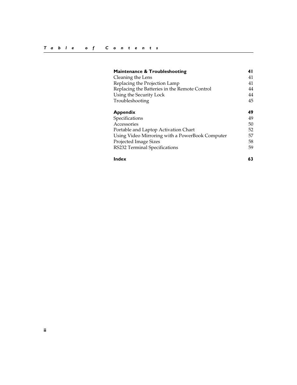 InFocus XGA multimedia projector LP930 User Manual | Page 5 / 77