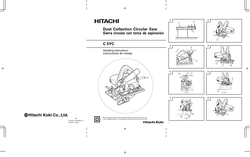 ㅃ潶敲䙟䌵奃彃桔, Hitachi koki co., ltd, Handling instructions instrucciones de manejo | InFocus C 5YC User Manual | Page 22 / 22