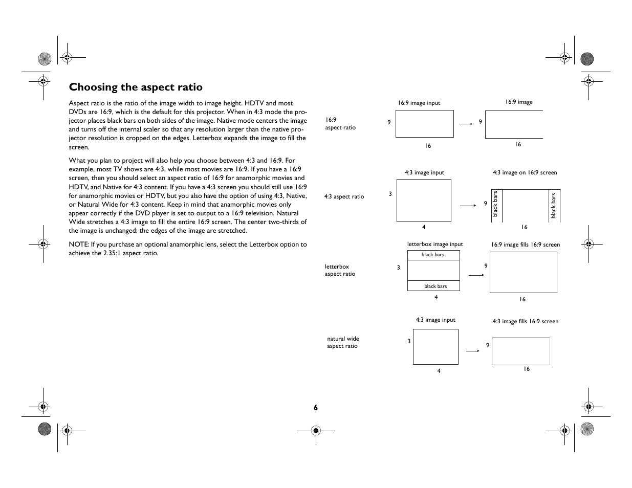 Choosing the aspect ratio | InFocus IN82 User Manual | Page 7 / 39