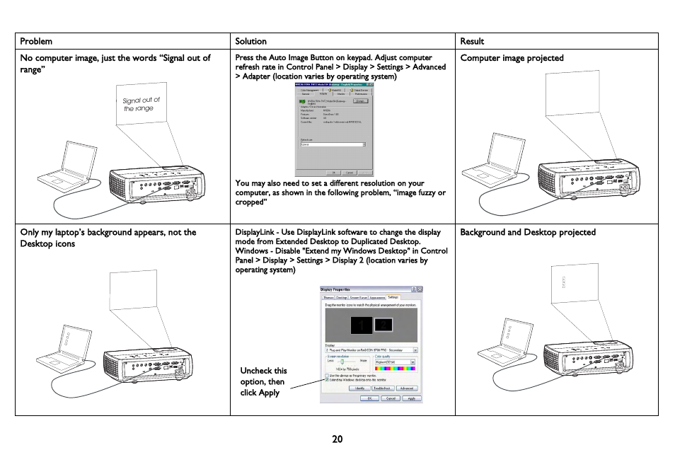 InFocus DISPLAY LINK IN3902LB User Manual | Page 21 / 51