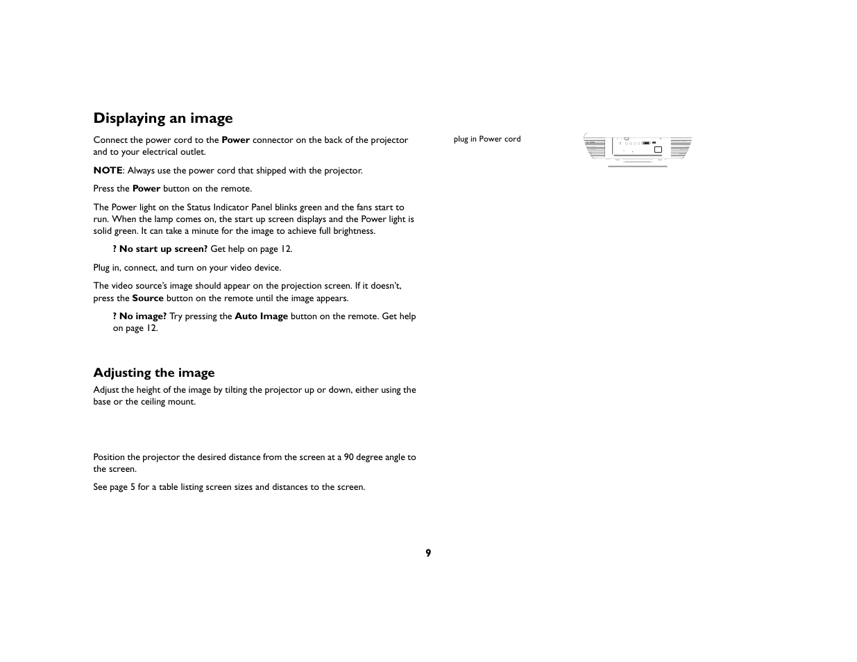 Displaying an image | InFocus Play Big IN82 User Manual | Page 10 / 39