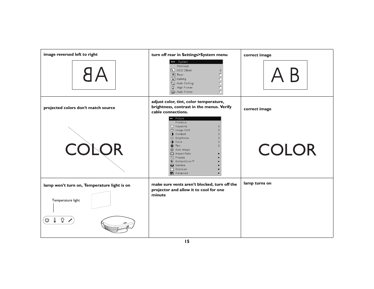 Aa b, Color | InFocus Play Big IN82 User Manual | Page 16 / 39