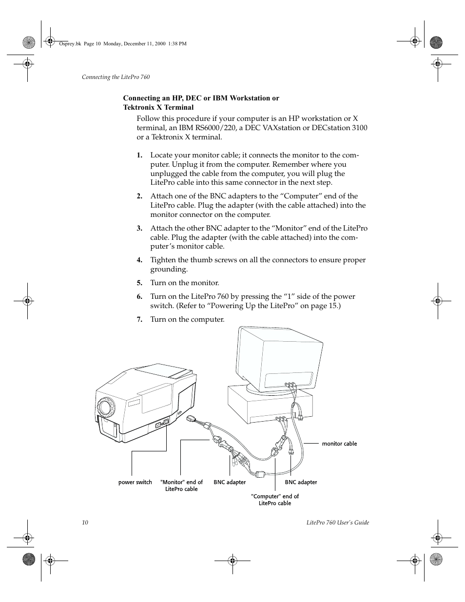Turn on the monitor, Turn on the computer | InFocus 760 User Manual | Page 19 / 63
