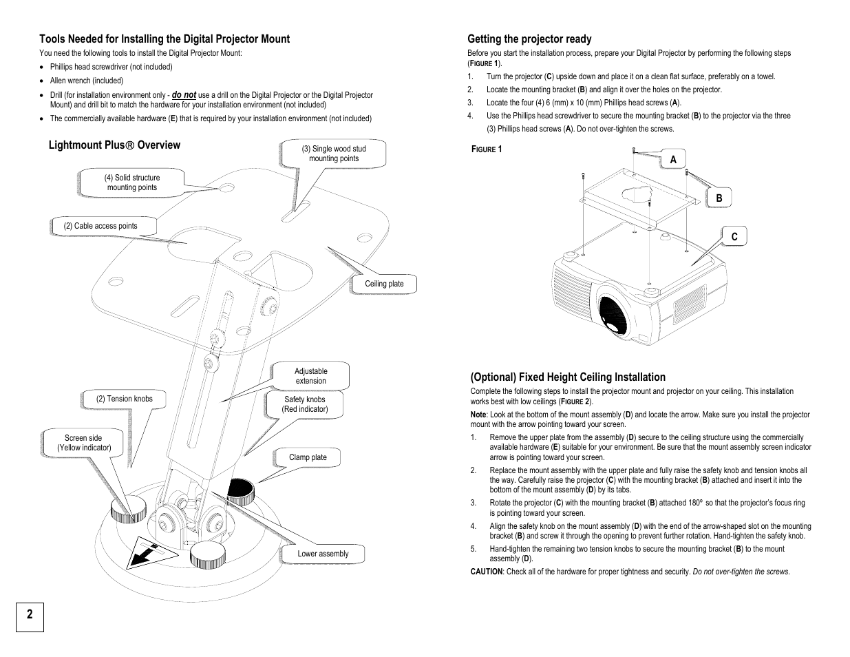 InFocus SP-CEIL-010 User Manual | Page 2 / 5