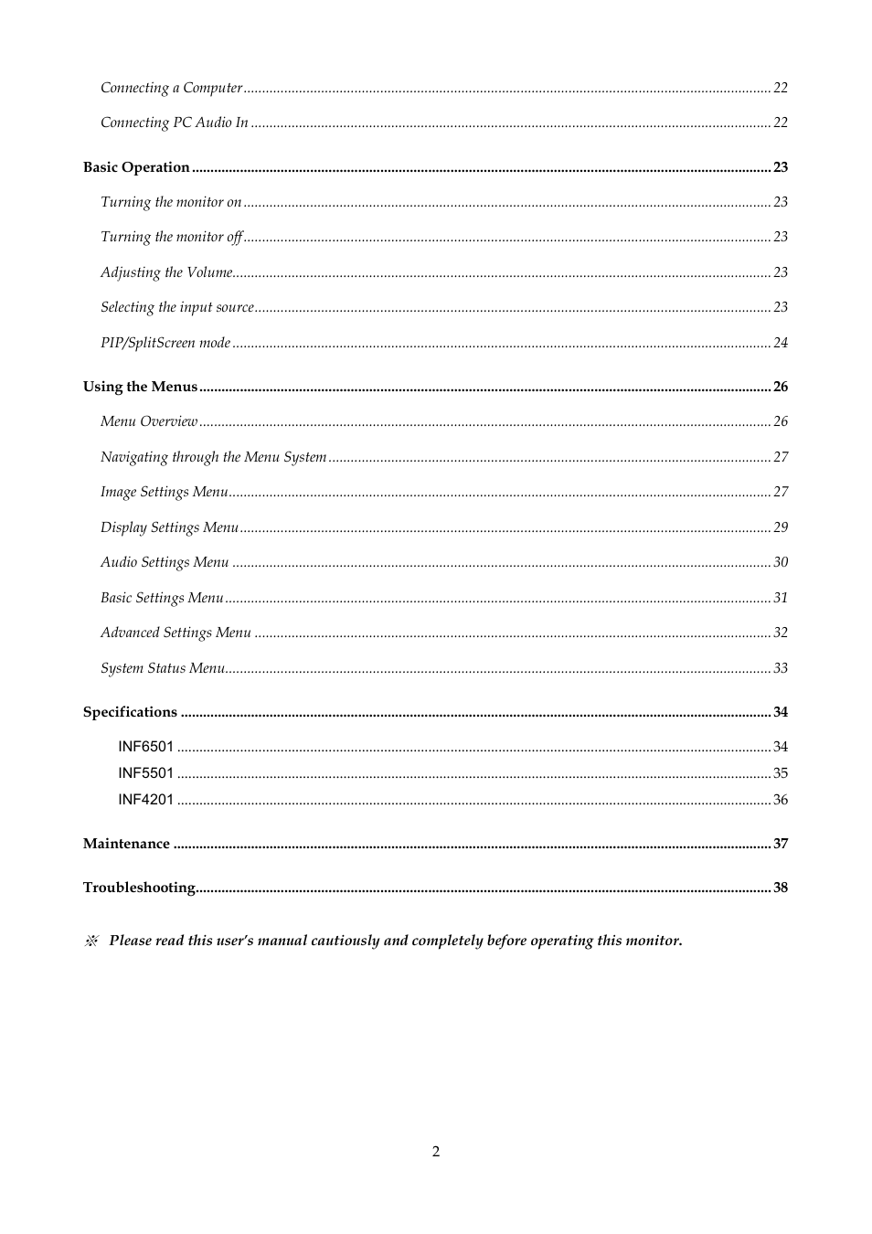InFocus ST-HB55A User Manual | Page 3 / 39