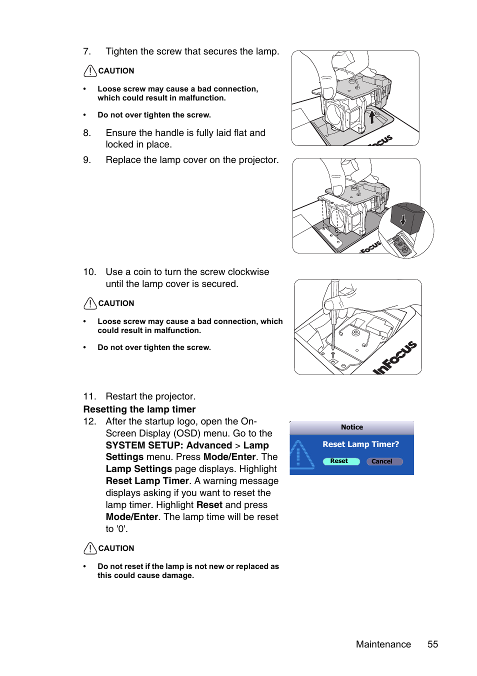 InFocus XS1 User Manual | Page 55 / 61