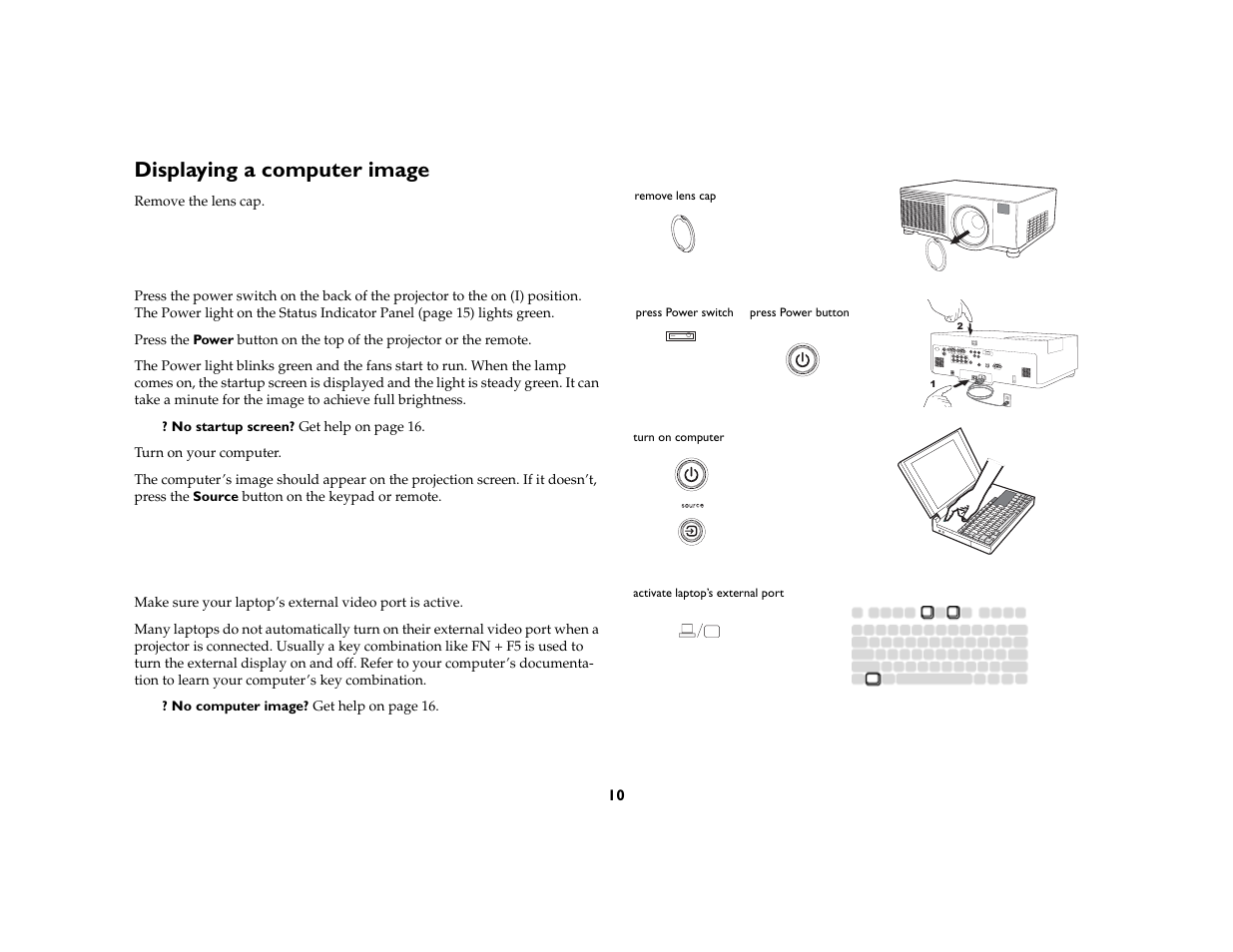 Displaying a computer image | InFocus IN5104 User Manual | Page 11 / 51