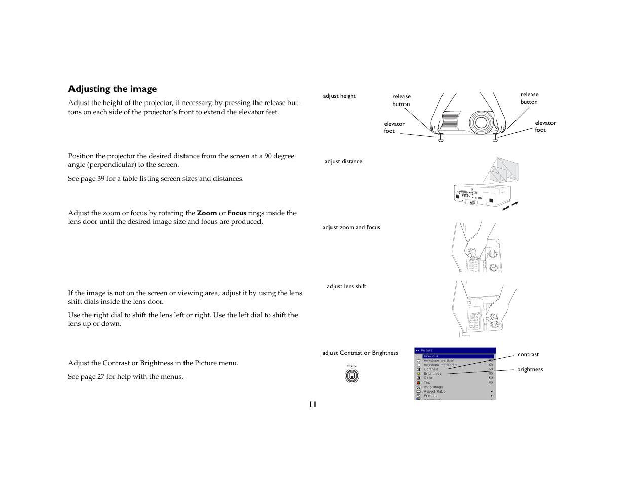 Adjusting the image | InFocus IN5104 User Manual | Page 12 / 51