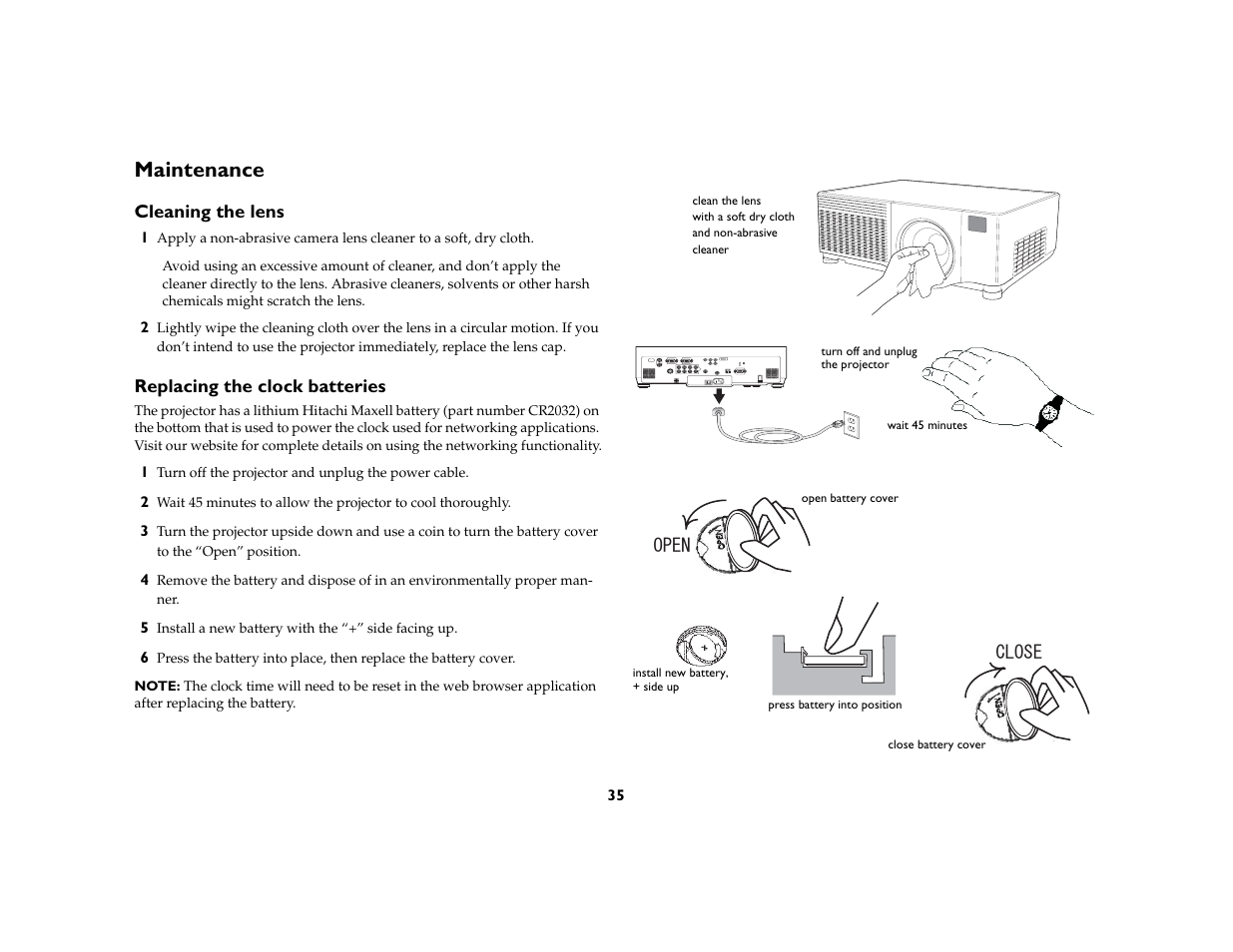 Maintenance | InFocus IN5104 User Manual | Page 36 / 51