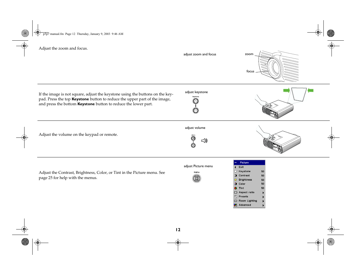 InFocus LP 250 User Manual | Page 12 / 44