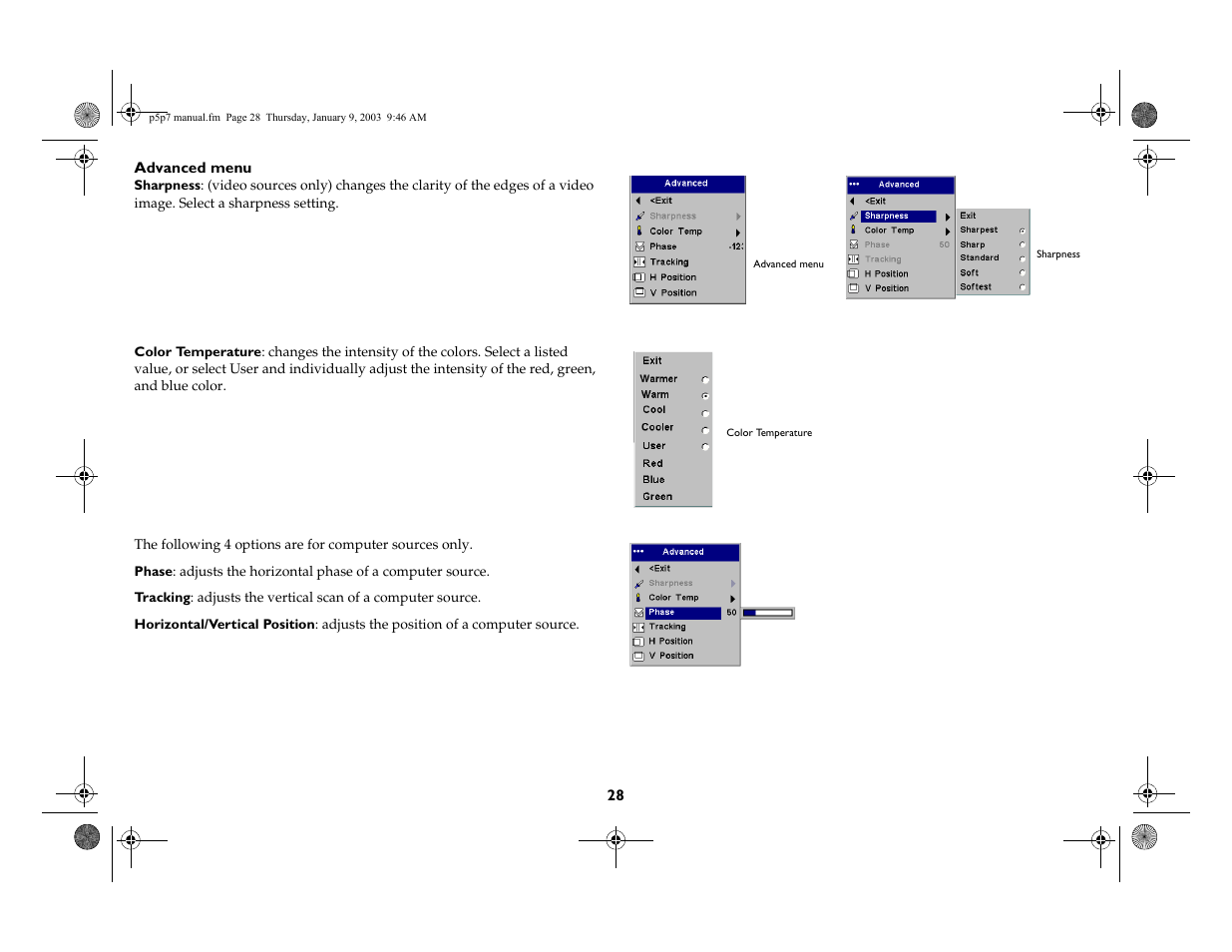 InFocus LP 250 User Manual | Page 28 / 44