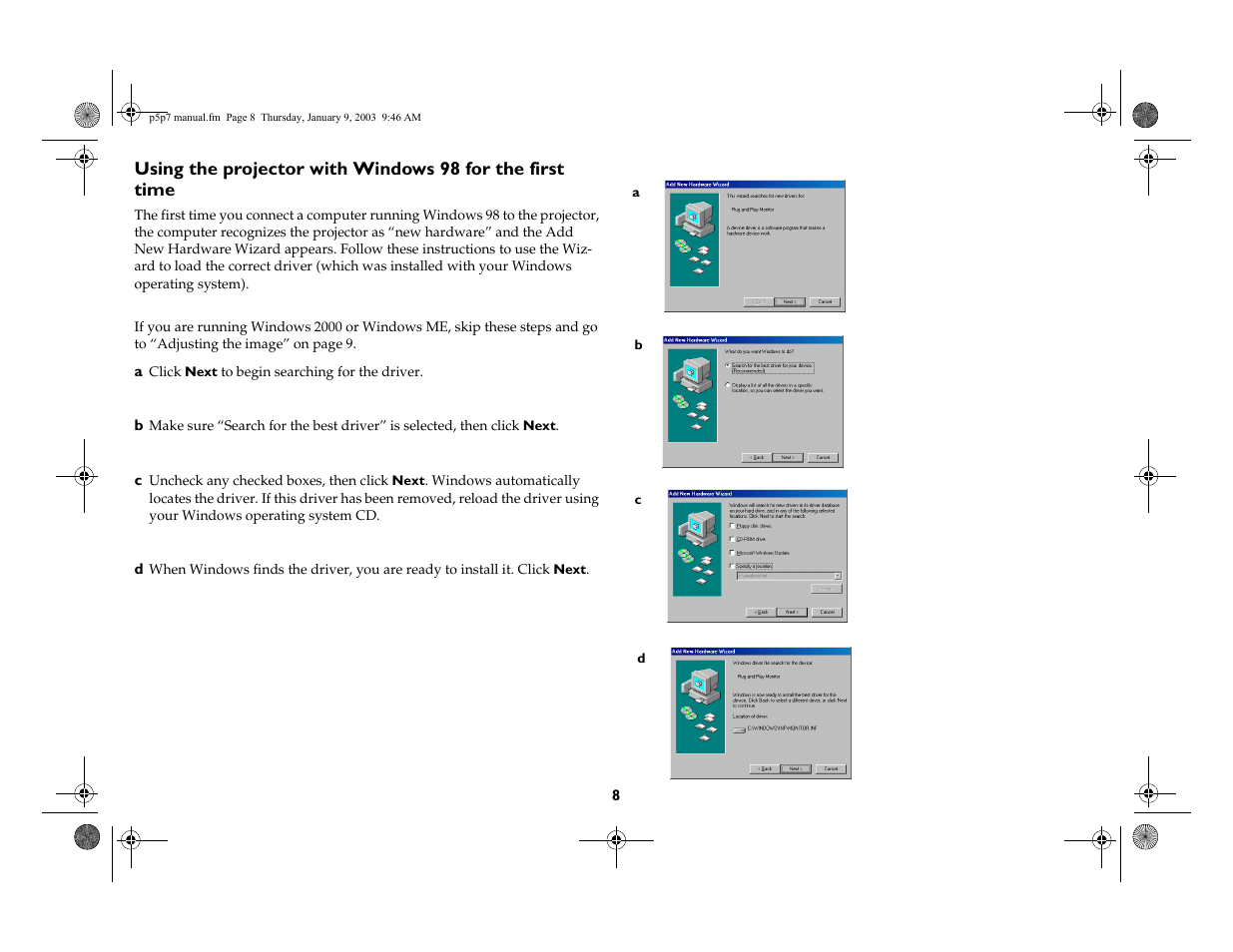 InFocus LP 250 User Manual | Page 8 / 44