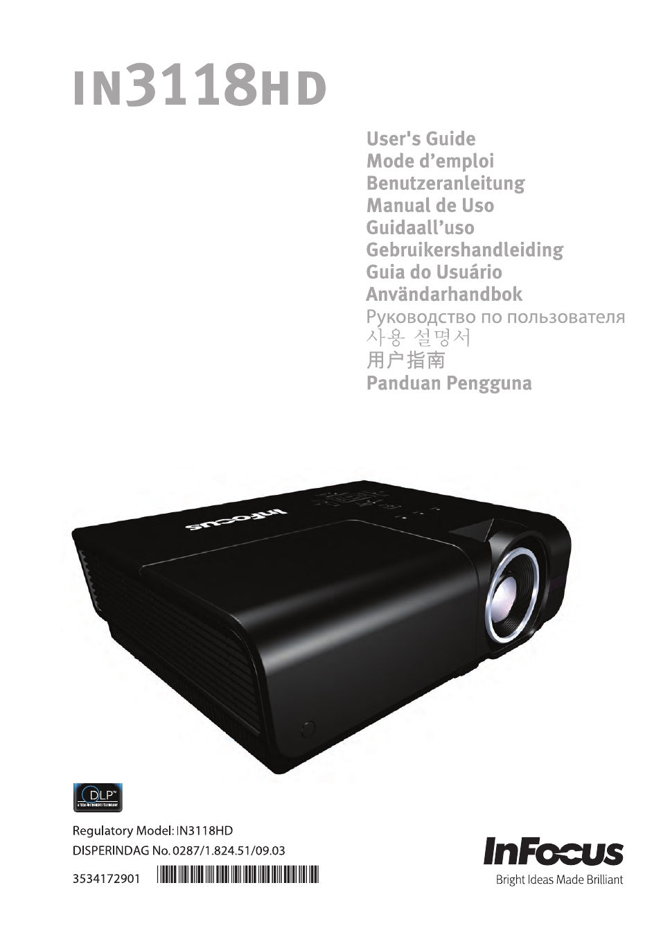 InFocus DISPERINDAG IN3118HD User Manual | 54 pages
