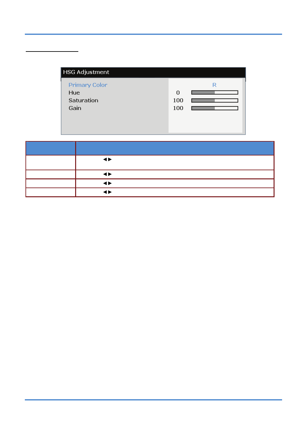 Hsg adjustment | InFocus DISPERINDAG IN3118HD User Manual | Page 25 / 54