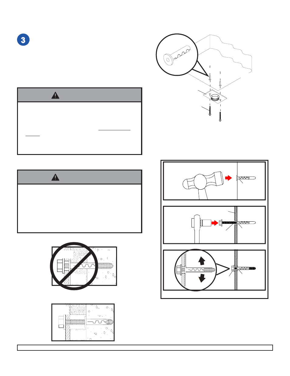 Warning, Installation to concrete ceilings, Illustration a | InFocus SP-CEIL-UNIV User Manual | Page 4 / 11