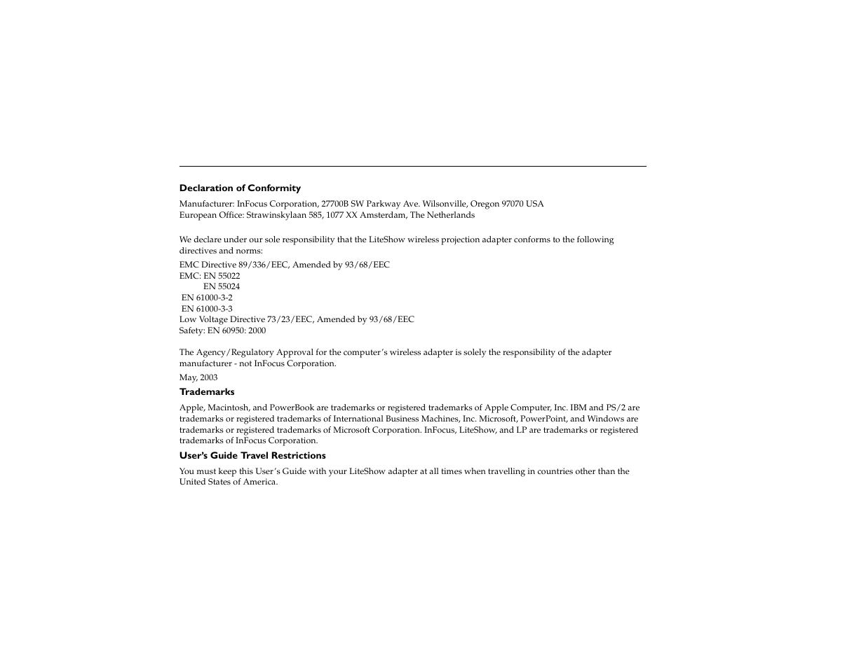InFocus LiteShow DP1200x M1 User Manual | Page 2 / 48