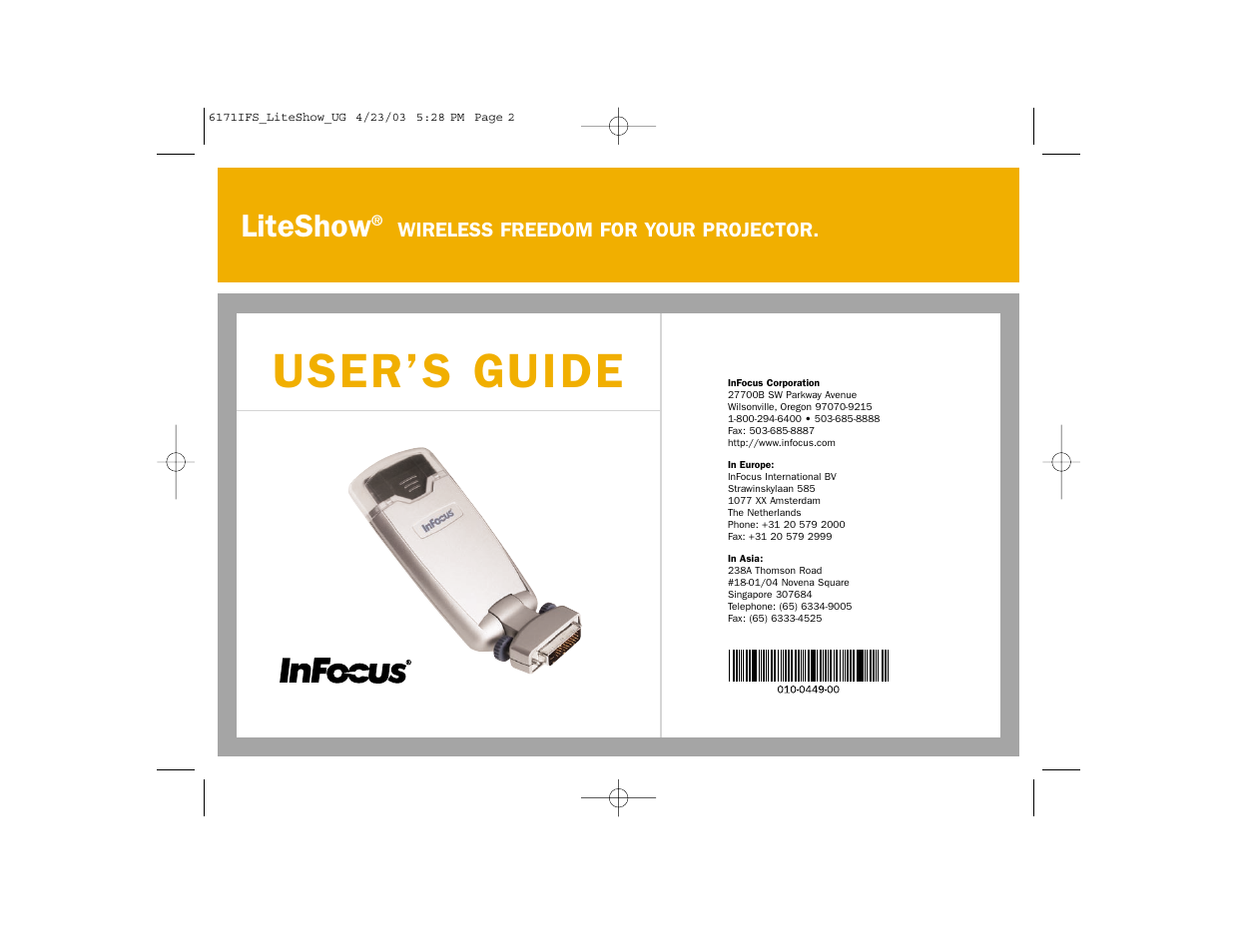 User’s guide, Liteshow | InFocus LiteShow DP1200x M1 User Manual | Page 48 / 48