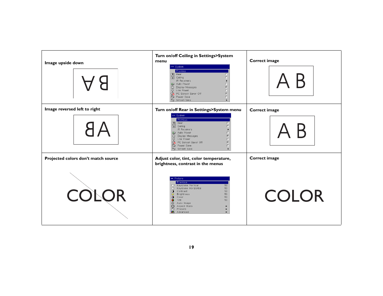 Color | InFocus IN5106 User Manual | Page 20 / 51