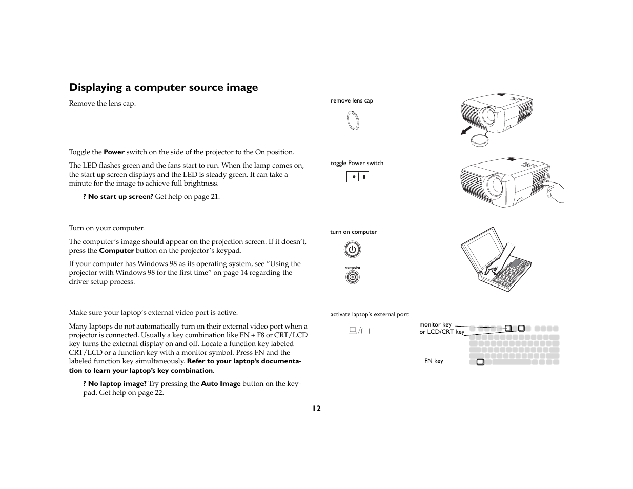 Displaying a computer source image | InFocus X3 User Manual | Page 12 / 50